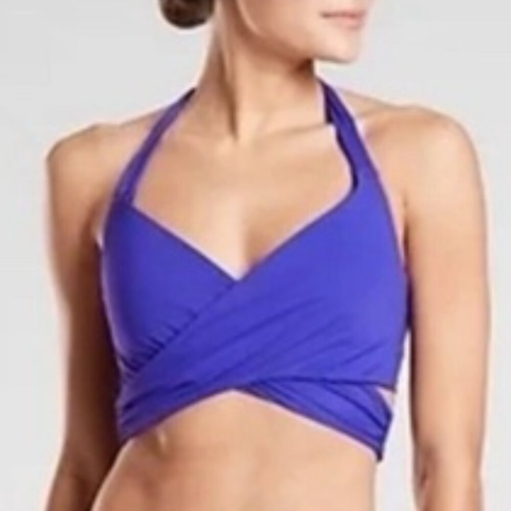 Athleta Halter Wrap Swim BikiniTop Size 34 B/C